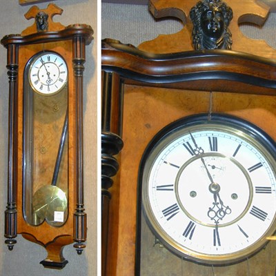 Lot 172 - Viennese Burl-Wood Regulator Clock