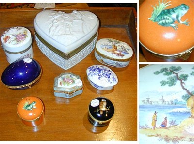 Lot 196 - Group of Eight Continental Porcelain Boxes