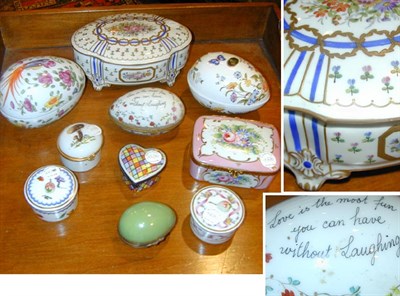 Lot 197 - Group of Ten Continental Porcelain Boxes