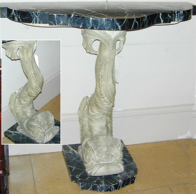 Lot 207 - Neoclassical Style Faux Marble Painted Dolphin-...