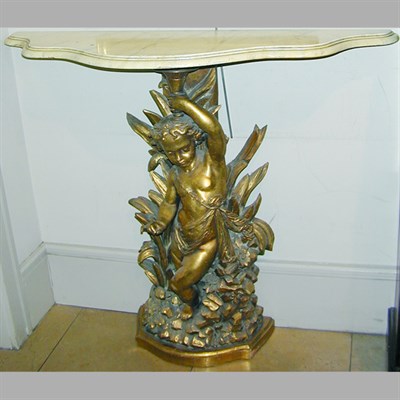 Lot 211 - Louis XV Style Faux Marble Painted and Gilt...
