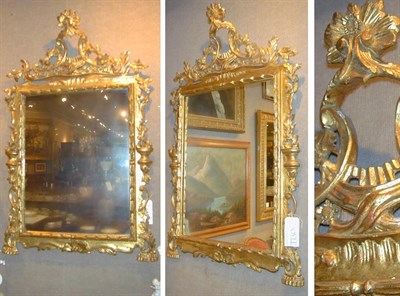 Lot 213 - Pair of George III Style Gilt Carved Wood Mirrors