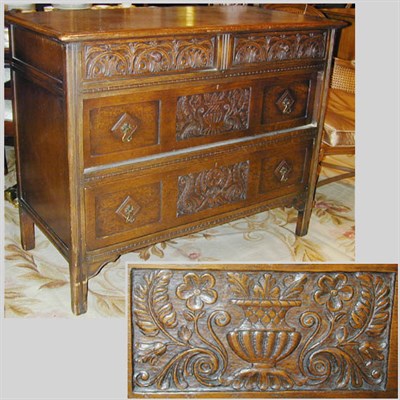 Lot 232 - Gothic Revival Oak Chest of Drawers