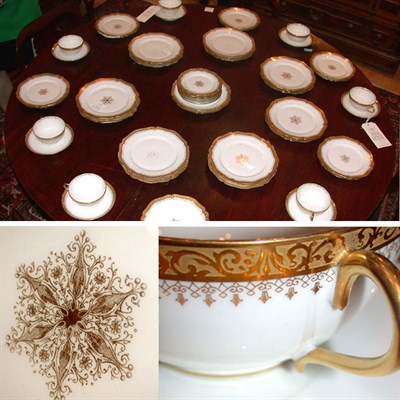 Lot 537 - Assembled Gilt Decorated Porcelain Dinner...