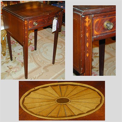 Lot 238 - Federal Style Inlaid Mahogany Drop-Leaf Work...