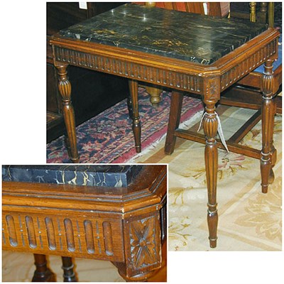Lot 242 - Neoclassical Style Marble Top Mahogany Side Table