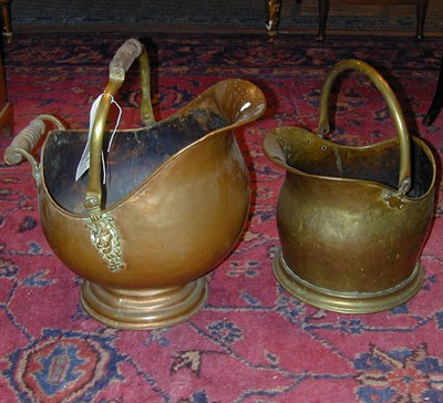 Lot 248 - Two Brass and Copper Coal Buckets
