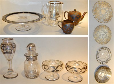 Lot 251 - Miscellaneous Group of Silver Overlaid Glass...
