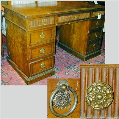 Lot 264 - Georgian Style Walnut Pedestal Desk