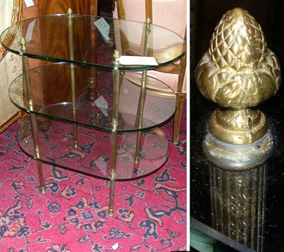 Lot 277 - Georgian Style Brass and Glass Three-Tier Side...