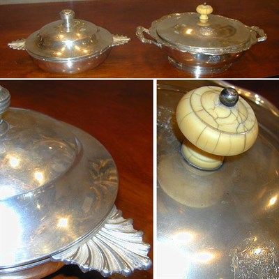 Lot 320 - Two Continental Silver Covered Serving Dishes...