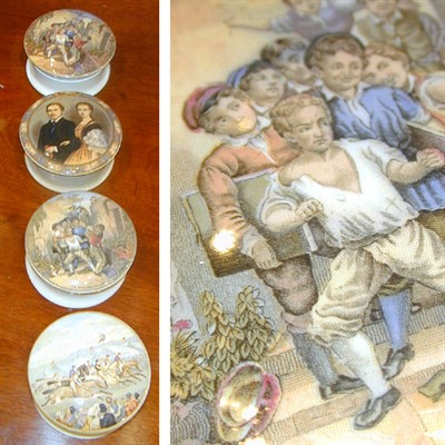Lot 356 - Group of Four English Porcelain Covered Boxes