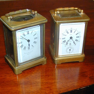 Lot 358 - Two Brass Cased Carriage Clocks