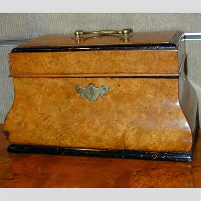 Lot 375 - Victorian Burl-Wood Tea Caddy