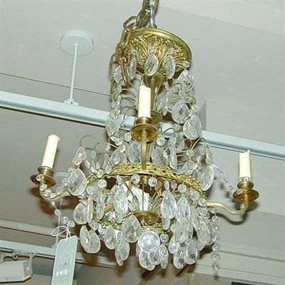 Lot 383 - Louis XV Style Gilt-Metal and Cut Glass...