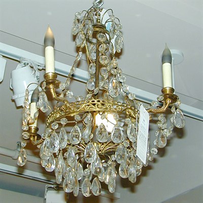 Lot 385 - Louis XV Style Gilt-Metal and Cut Glass...