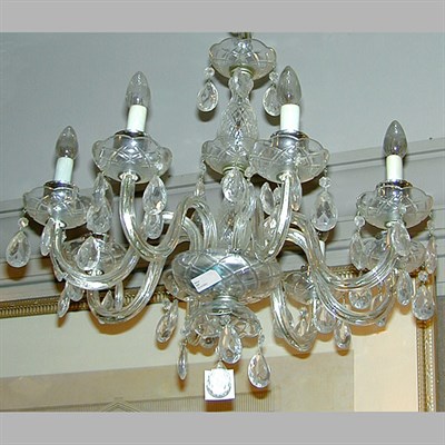 Lot 389 - Georgian Style Colorless Cut Glass Eight-Light...