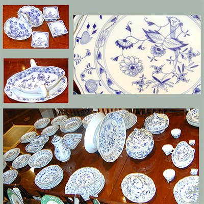 Lot 401 - Assembled Meissen Style Porcelain Dinner...