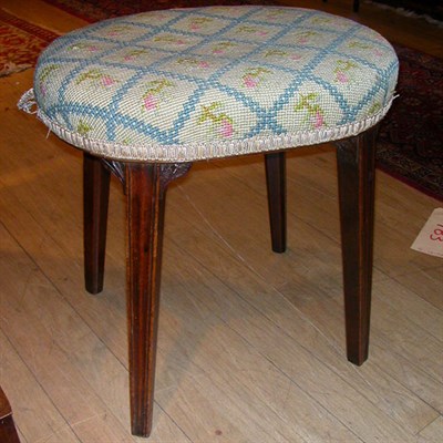 Lot 282 - George III Style Needlepoint Upholstered Stool