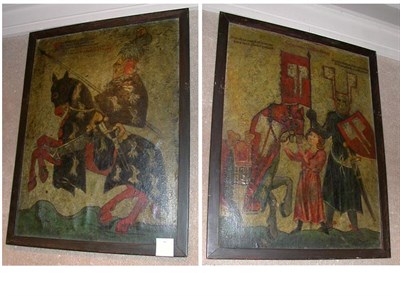 Lot 367 - Two Framed Decorative Heraldic Paintings