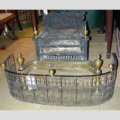 Lot 455 - Georgian Style Brass and Wrought Iron Fire...