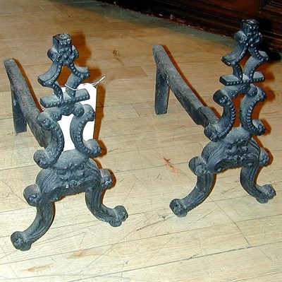 Lot 116A - Pair of Gothic Revival Cast Iron Andirons