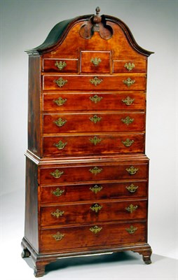 Lot 355 - Chippendale Maple Chest on Chest Rhode Island,...