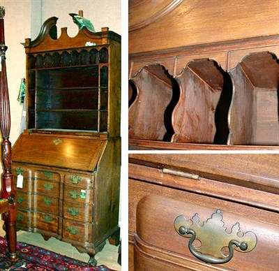 Lot 112 - Chippendale Mahogany Block-Front Desk and...