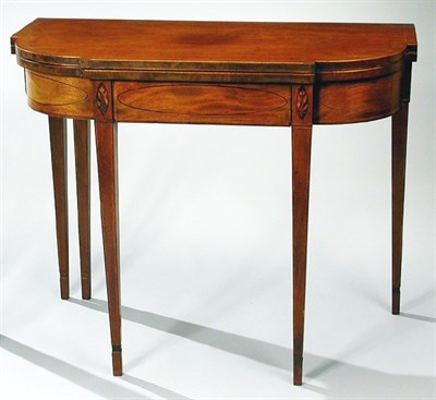 Lot 378 - Federal Inlaid Mahogany Fold-Over Card Table...