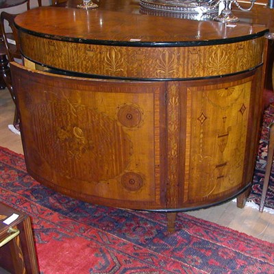 Lot 347 - George III Style Marquetry Inlaid Demilune...