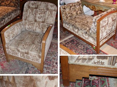 Lot 150 - Art Deco Upholstered Salon Suite Comprising...