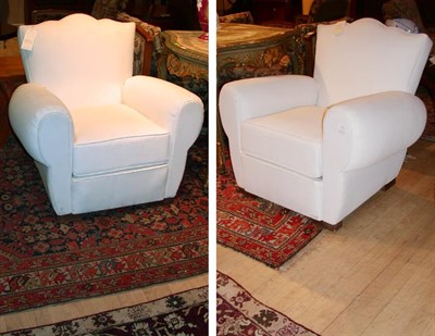 Lot 151 - Pair of Art Deco Armchairs Each with an...