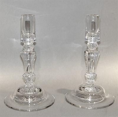 Lot 179 - Pair of Colorless Glass Candlesticks