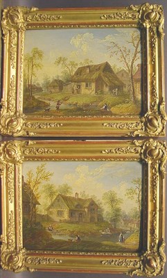 Lot 18 - Dutch School 19th Century SCENES FROM A HAMLET:...