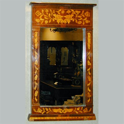 Lot 642 - Neoclassical Style Marquetry Inlaid Mirror