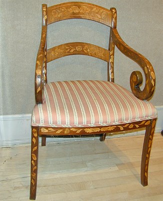 Lot 444 - Neoclassical Style Marquetry Inlaid Mahogany...