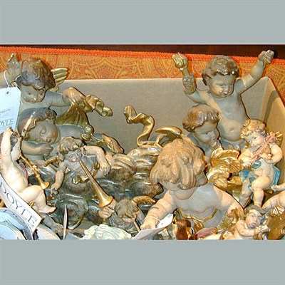 Lot 287 - Miscellaneous Group of Wood and Ceramic Putti...
