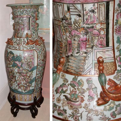 Lot 237 - Monumental Chinese Rose Medallion Porcelain Vase