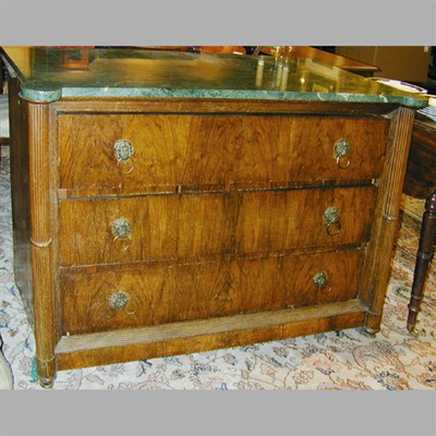 Lot 268 - Neoclassical Style Marble Top Walnut Commode