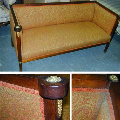 Lot 286 - Empire Style Gilt-Bronze Mounted Mahogany Settee