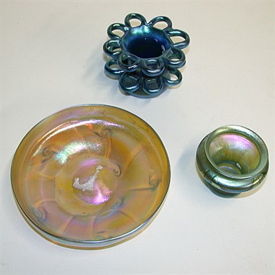 Lot 133 - Group of Three Tiffany Favrile Glass Table...