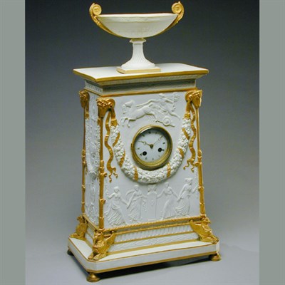 Lot 384 - Empire Style Gilt Decorated Bisque Porcelain...