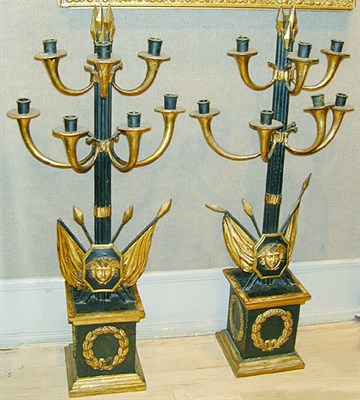 Lot 451 - Pair of Neoclassical Style Painted and Parcel...