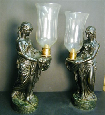 Lot 523 - Pair of French Patinated-Metal Figural...
