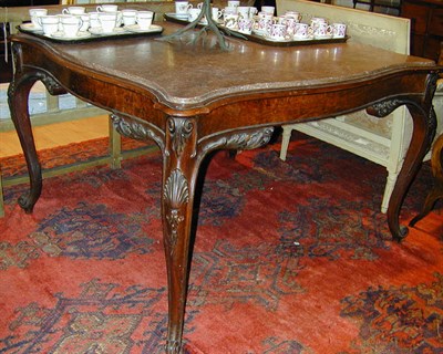 Lot 305 - Louis XV Style Marble Top Mahogany Center Table