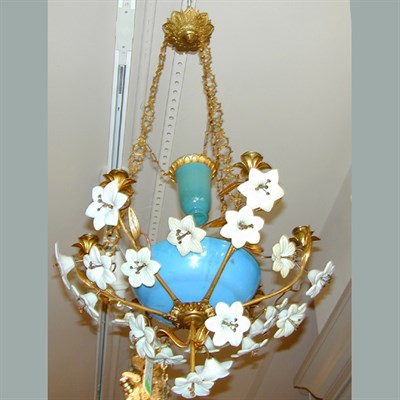 Lot 381A - Victorian Gilt-Metal and Opaline Glass...
