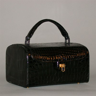 Lot 509 - Nettie Rosenstein Black Crocodile Box Bag...