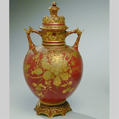 Lot 507 - Royal Crown Derby Porcelain Covered Vase Of...