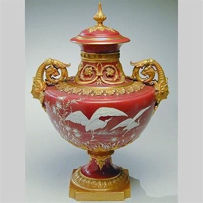 Lot 509 - Royal Worcester Porcelain Covered Vase Of...