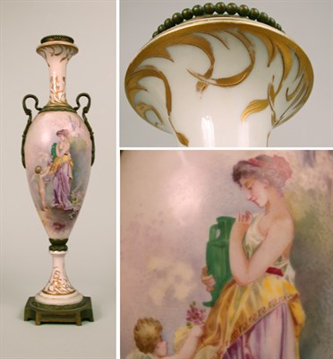 Lot 336 - Bronze Mounted Sevres Style Porcelain Vase Of...
